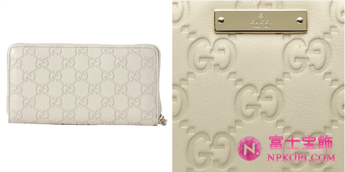 GUCCI/グッチ 2012年春夏METAL BARグッチシマGG柄Gマーク刻印プレート付きラウンドファスナー長財布 112724 A0V1G 9022 